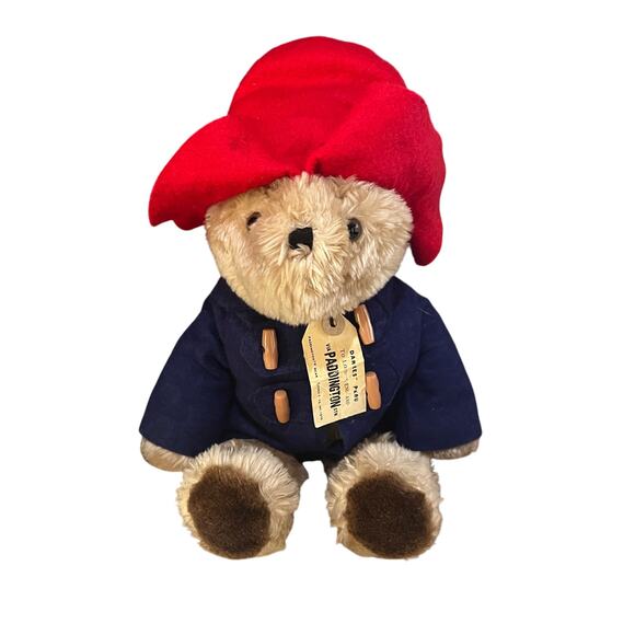 Vintage Eden Toys Paddington Bear Plush 1975/1981 Red Hat Blue Coat Tag - Picture 1 of 9